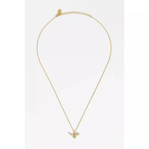 Bee With Sparkly Wings Gold Plated Necklace