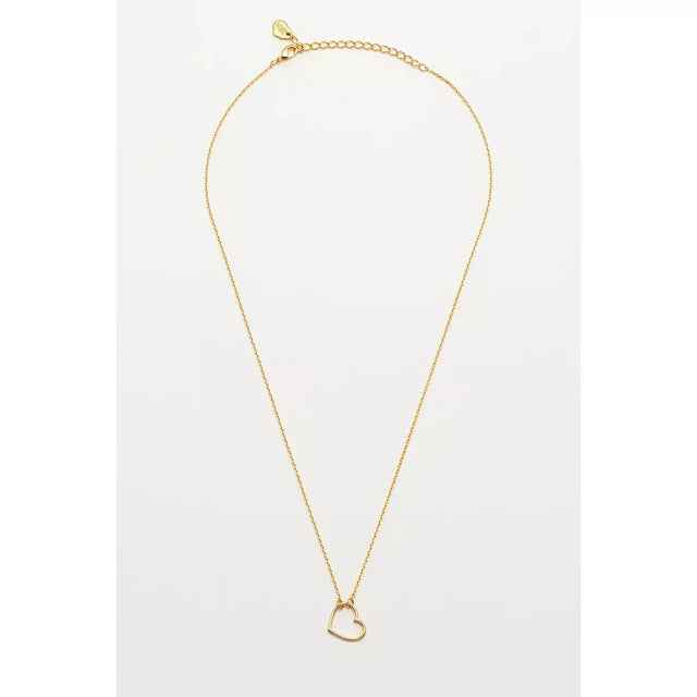 Open Heart Necklace Gold Plated