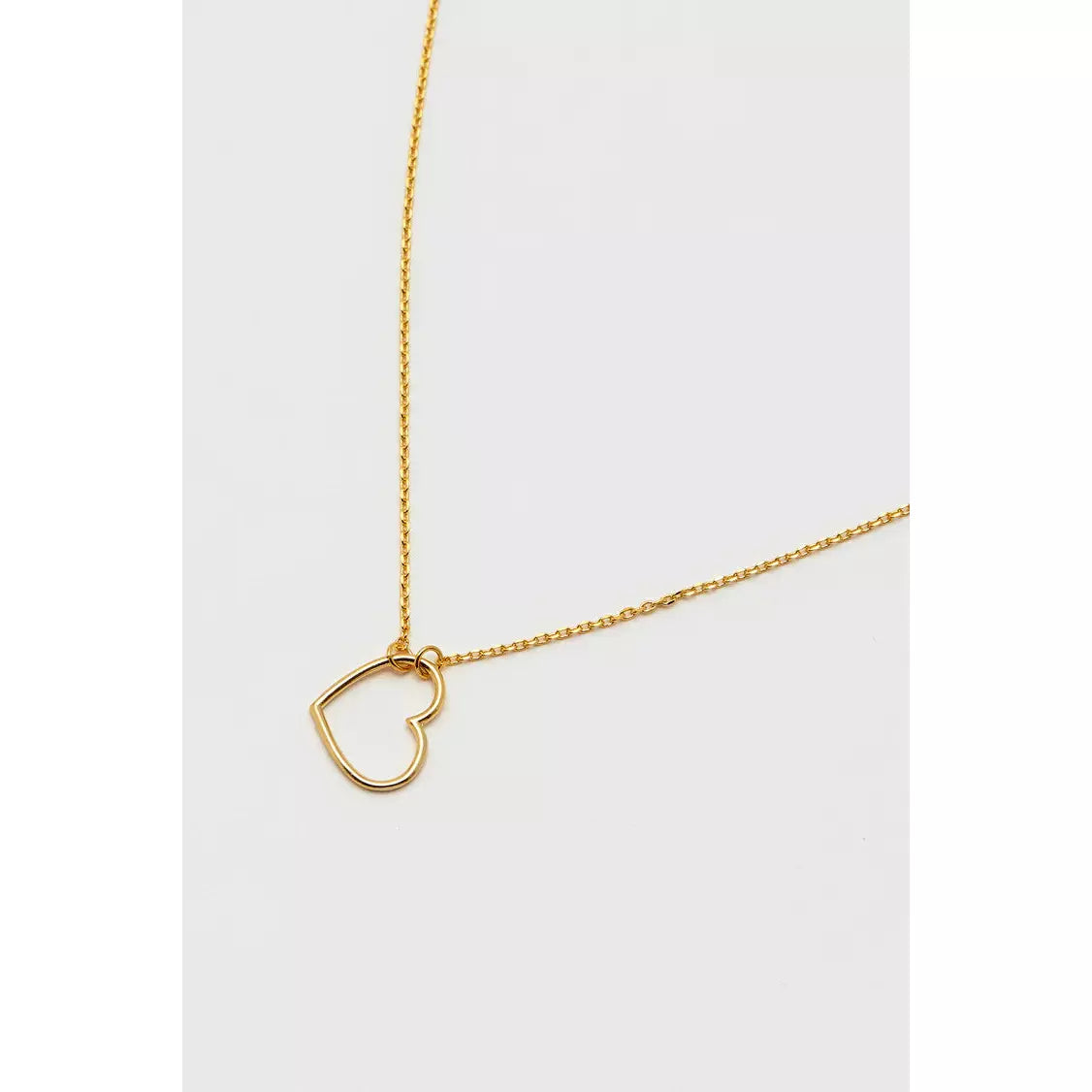 Open Heart Necklace Gold Plated