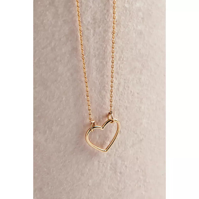 Open Heart Necklace Gold Plated