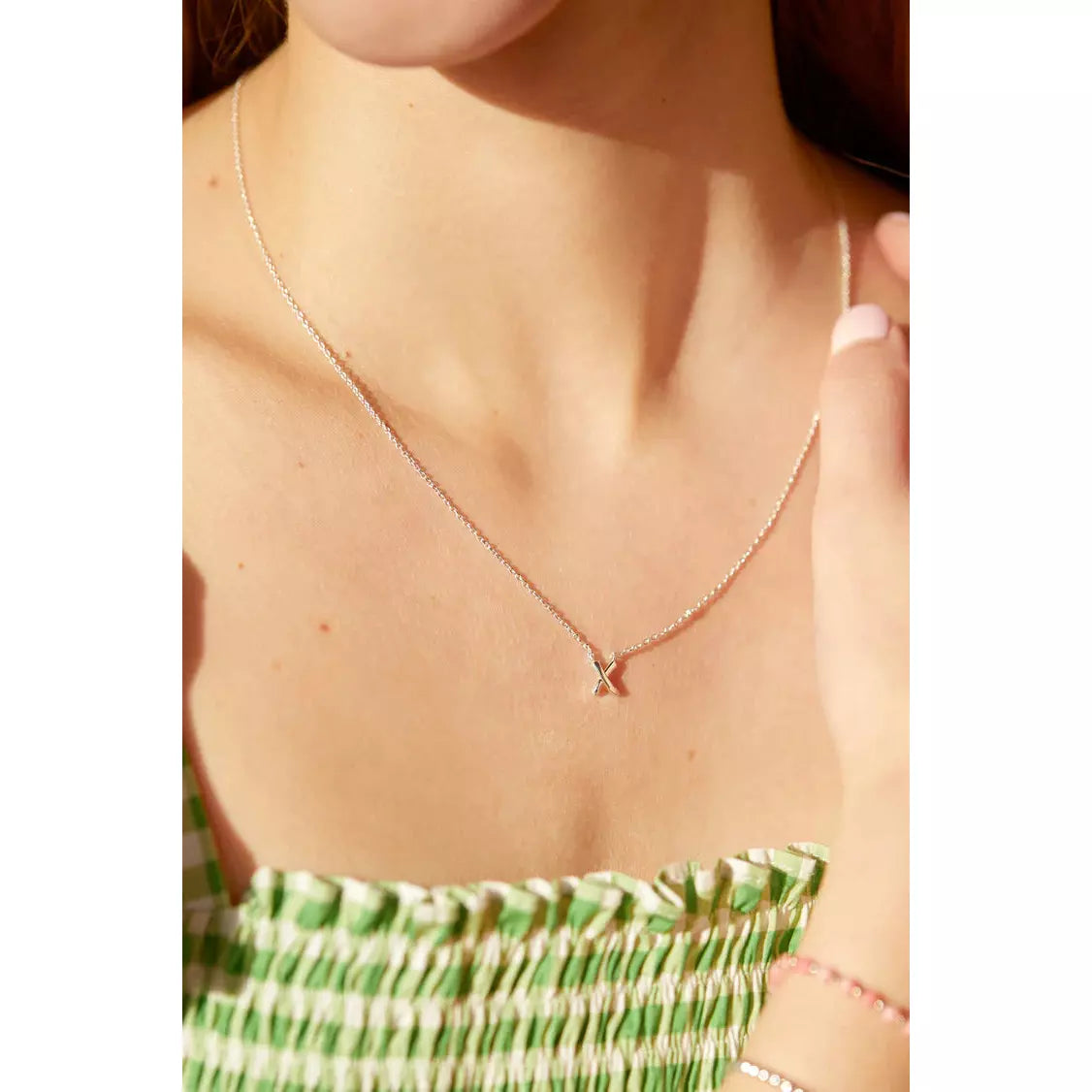 Kiss Silver Plated Necklace