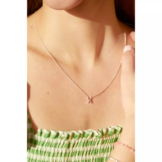 Kiss Silver Plated Necklace