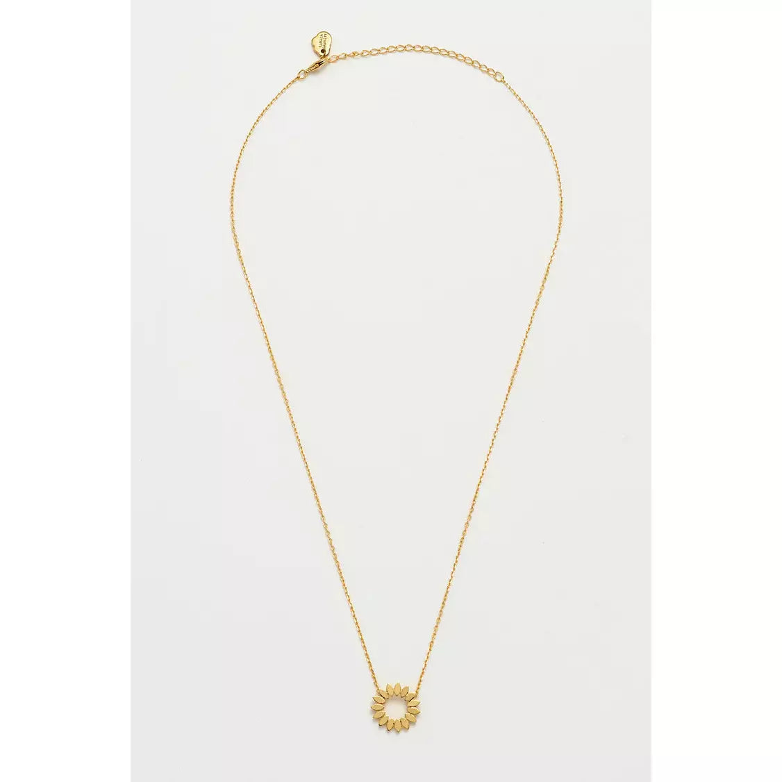Modern Floral Necklace Gold Plated