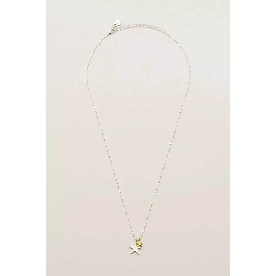 Two Toned Silver And Gold Double Star Necklace