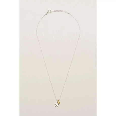 Two Toned Silver And Gold Double Star Necklace