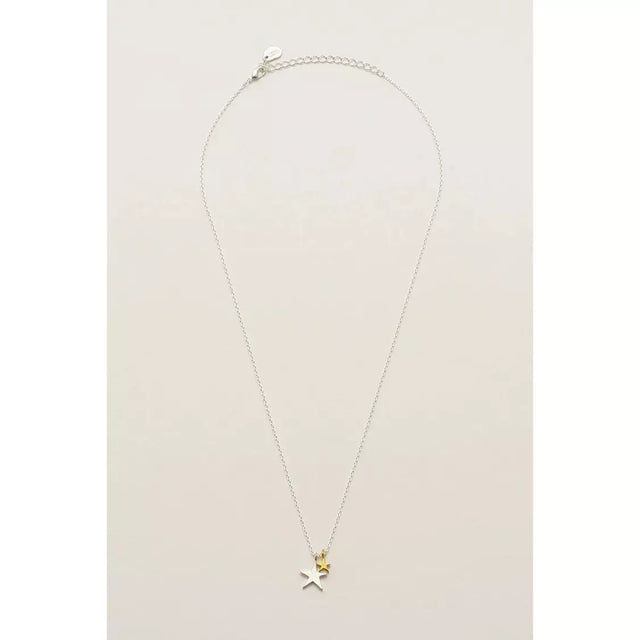 Two Toned Silver And Gold Double Star Necklace