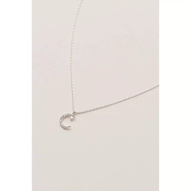 Moon And Star Silver Plated Necklace