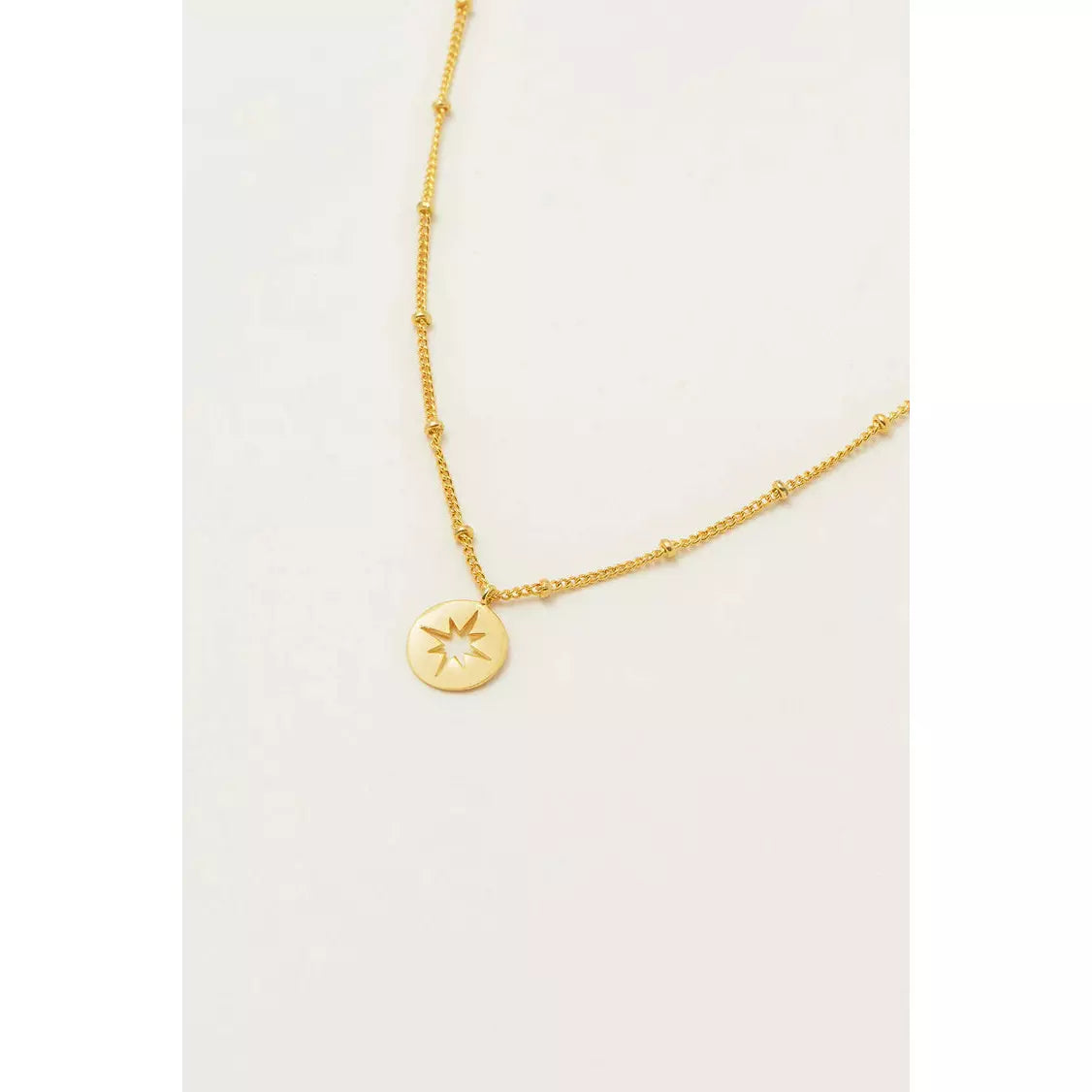 Starburst Disc Gold Plated Necklace