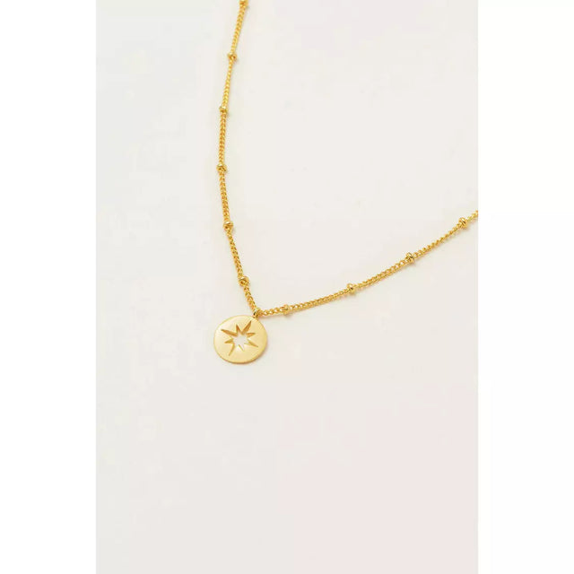 Starburst Disc Gold Plated Necklace