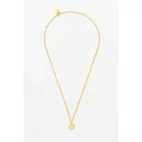 Starburst Disc Gold Plated Necklace