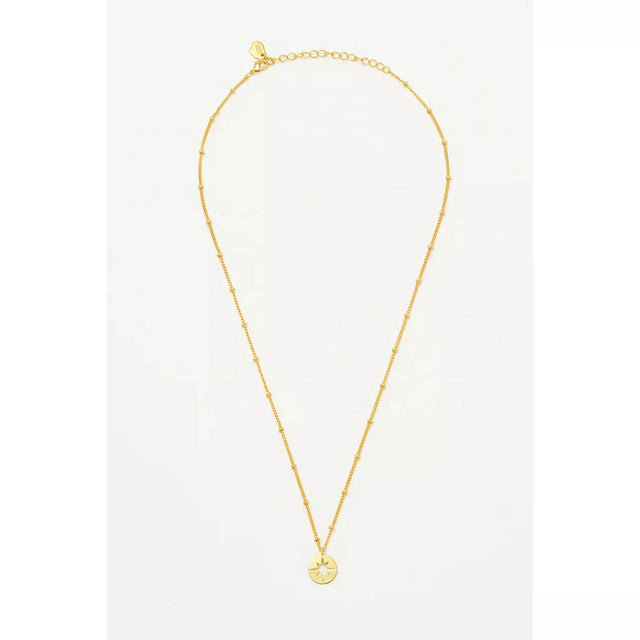 Starburst Disc Gold Plated Necklace