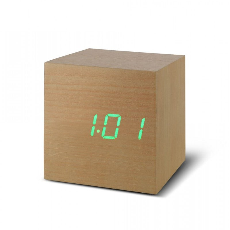 Beech Cube Click Clock