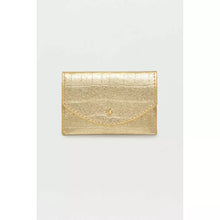 Load image into Gallery viewer, Gold Crocodile Effect Envelope Card Purse