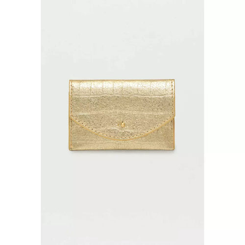 Gold Crocodile Effect Envelope Card Purse