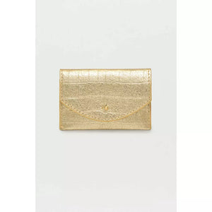 Gold Crocodile Effect Envelope Card Purse