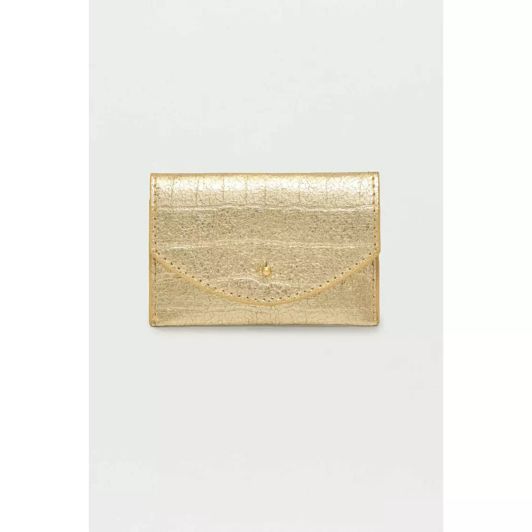 Gold Crocodile Effect Envelope Card Purse