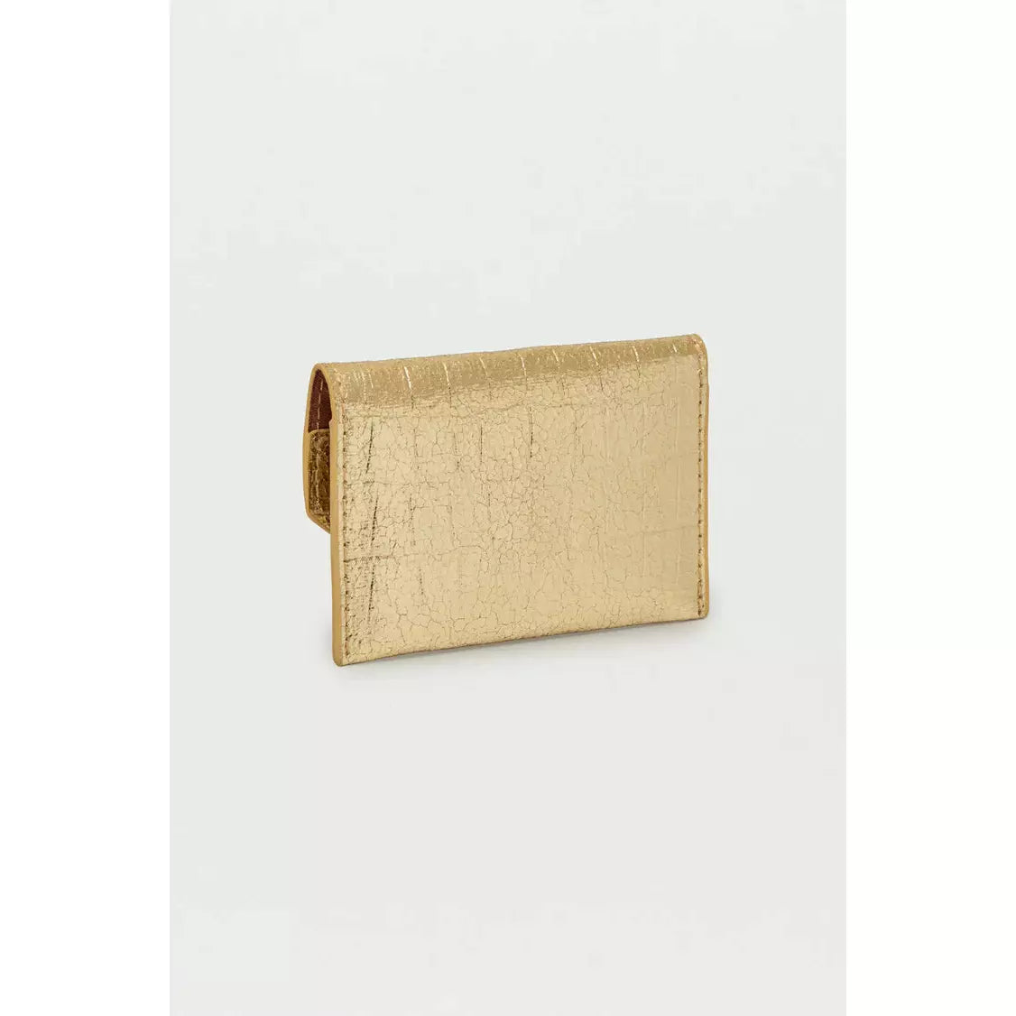 Gold Crocodile Effect Envelope Card Purse