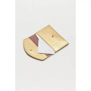 Gold Crocodile Effect Envelope Card Purse