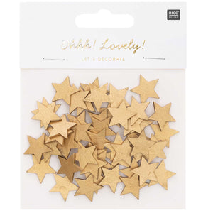 Gold Star Wooden Confetti