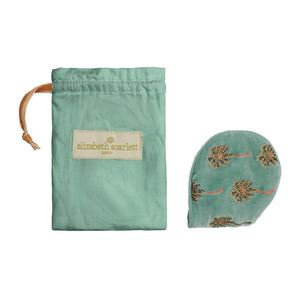 Tropical Palm Green Embroidered Eye Mask