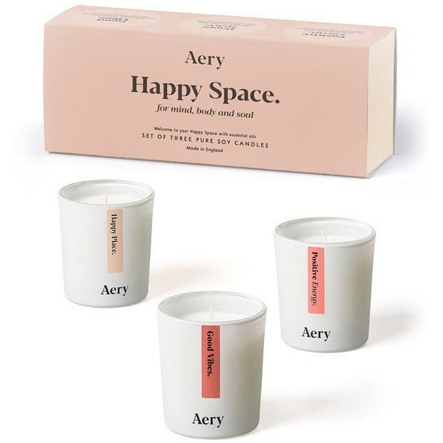 Happy Space Set Of Three Votive Candles