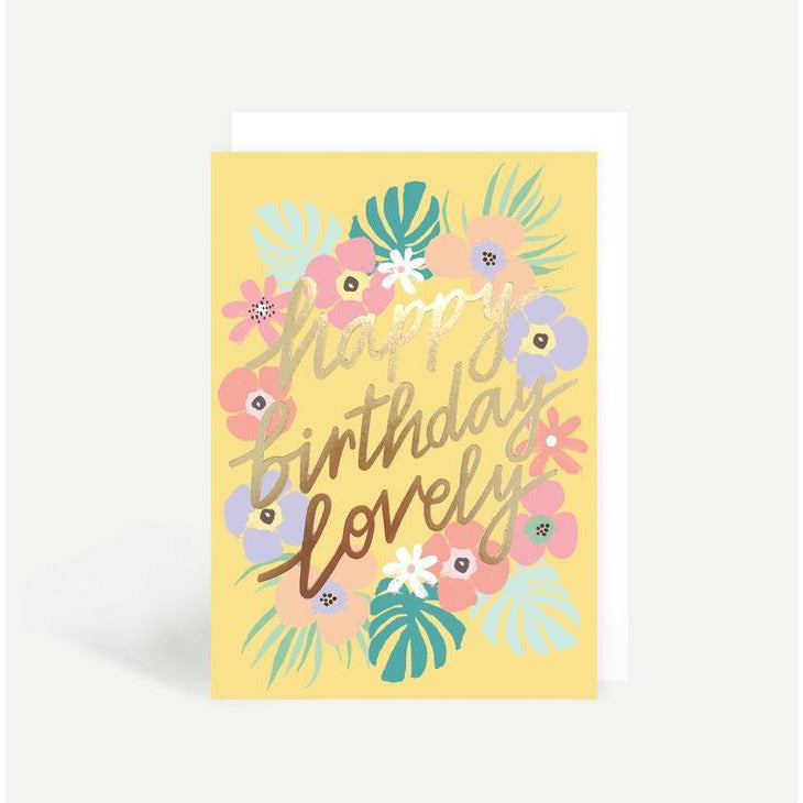 Happy Birthday Yellow Floral Card