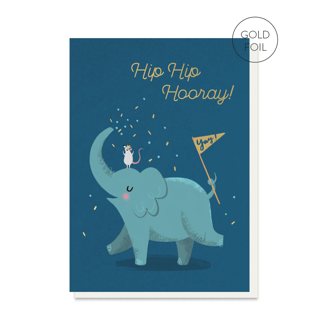 Hip Hip Hooray Elephant Card