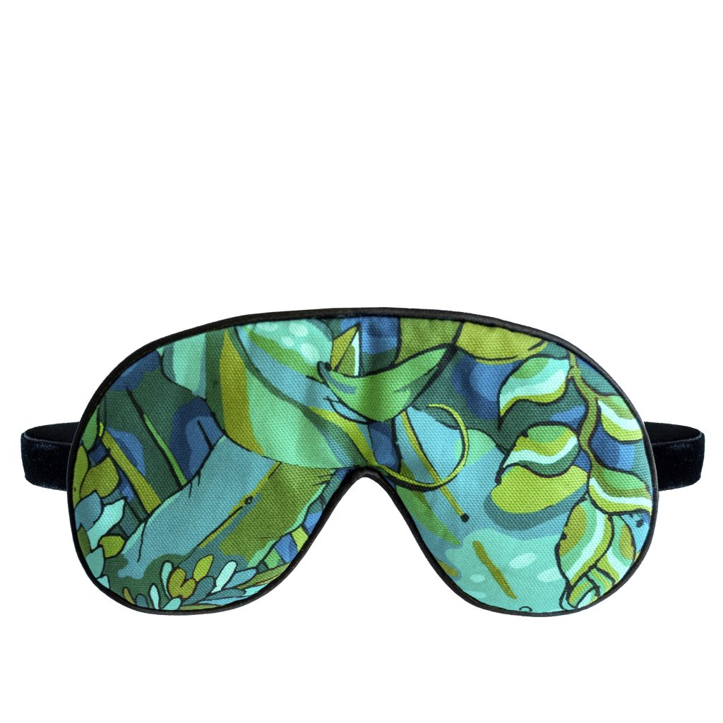 Jungle Leaf Embroidered Eye Mask