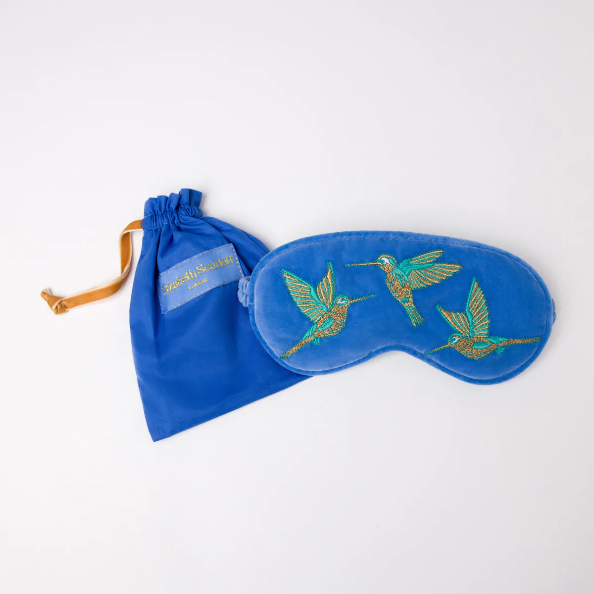 Hummingbird Mid Blue Velvet Eye Mask