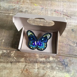 Sapphire Butterfly Pin