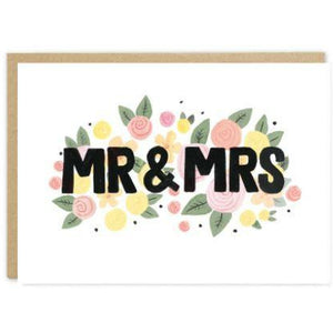 Floral Mr And Mrs Card