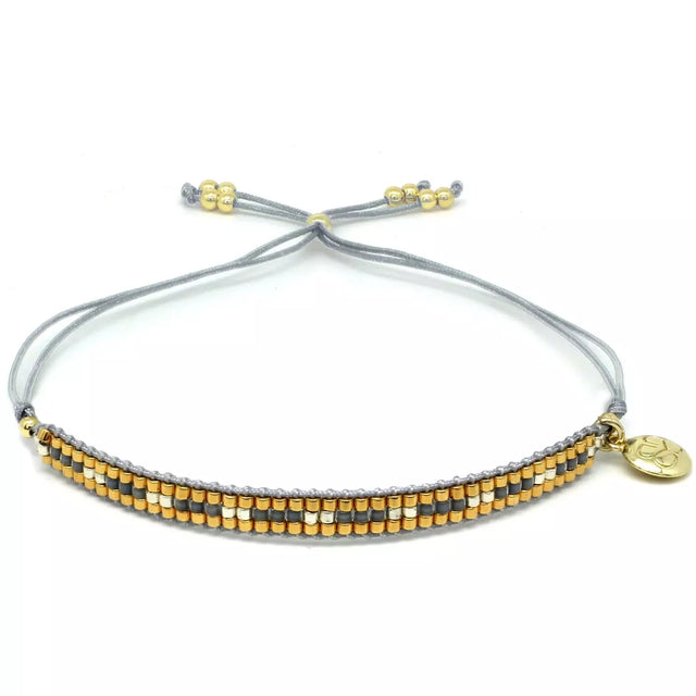 Starshine Grey Gold Beaded Friendship Bracelet