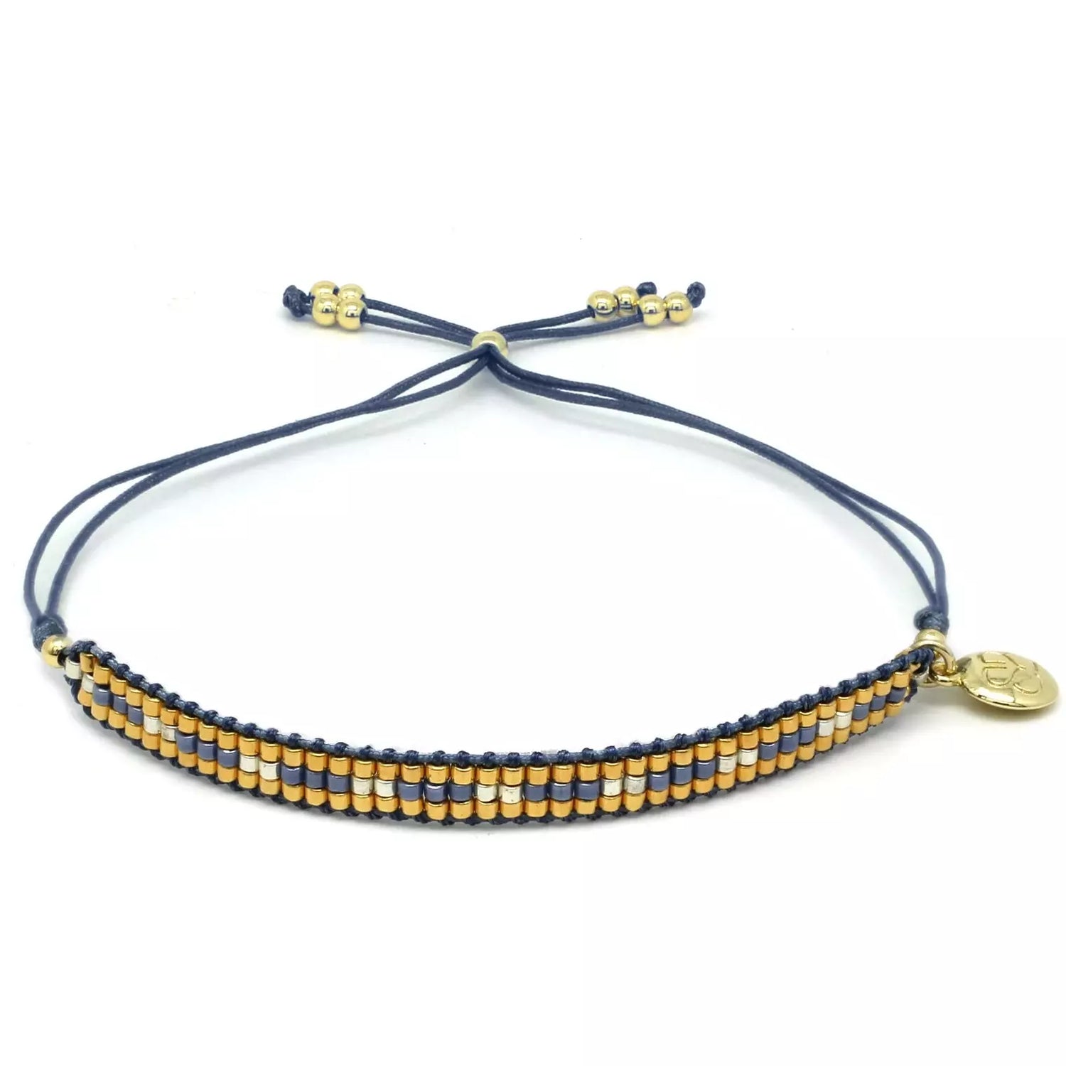 Starshine Denim Gold Beaded Friendship Bracelet