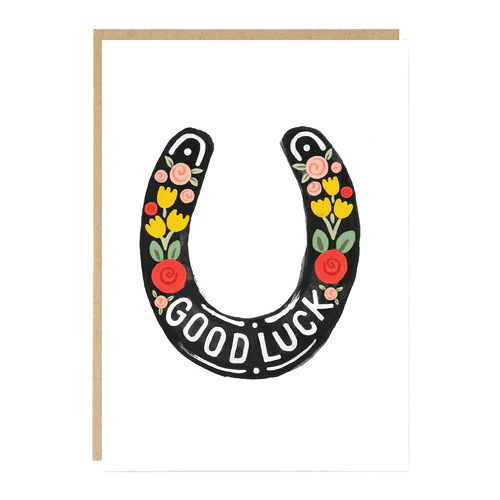 Good Luck Floral Horseshoe
