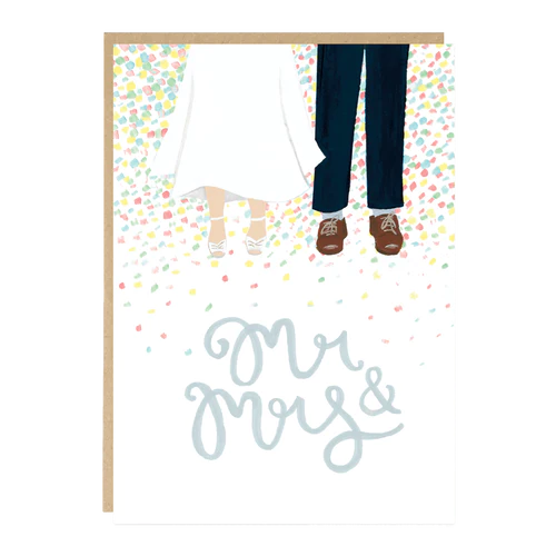 Mr And Mrs Confetti Wedding Card