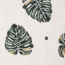 Load image into Gallery viewer, Monstera Leaf Natural Embroidered Travel Pouch