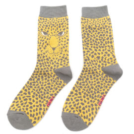 Leopard Yellow Bamboo Socks