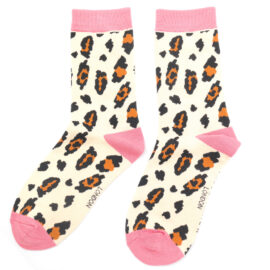 Leopard Spot Cream Bamboo Socks