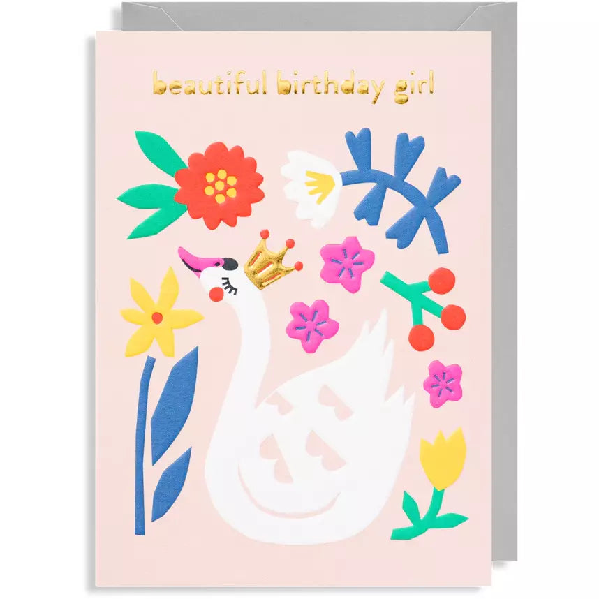 Beautiful Birthday Swan Card