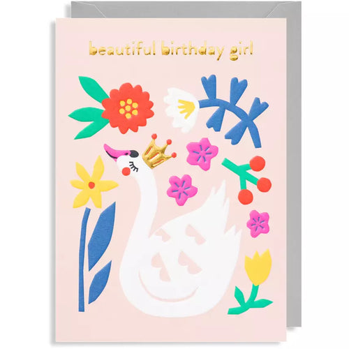 Beautiful Birthday Swan Floral Card
