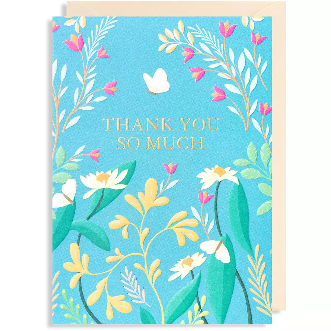 Thank You So Much Bright Floral Card