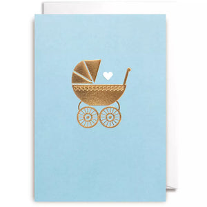 New Baby Boy Pram Card