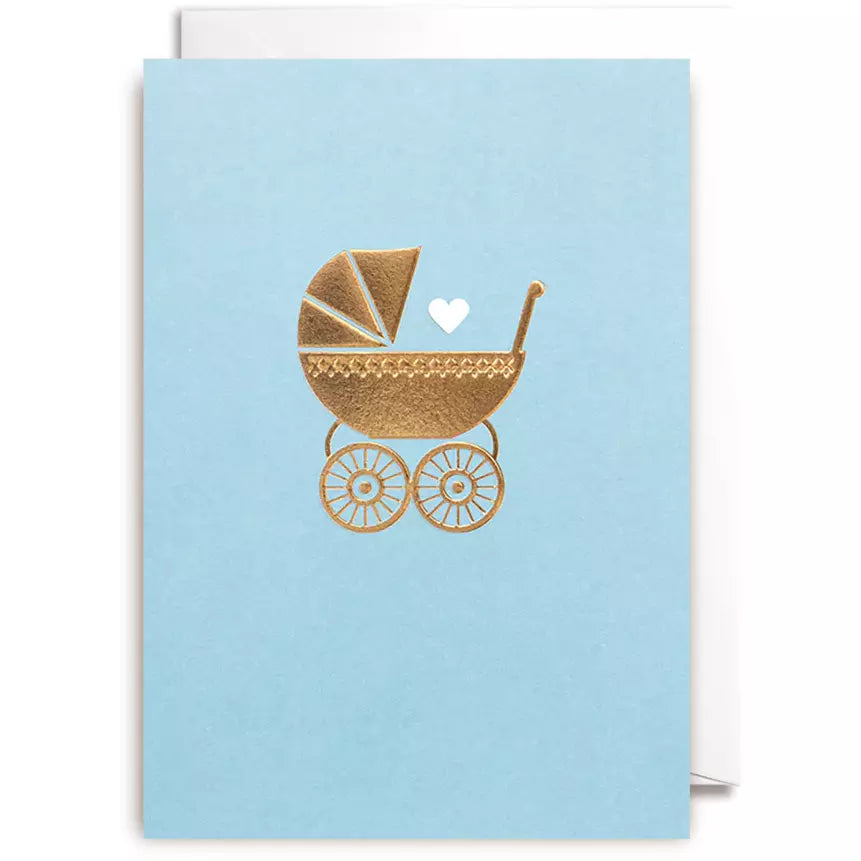New Baby Boy Pram Card