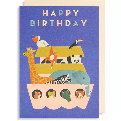 Animals Arc Birthday Card