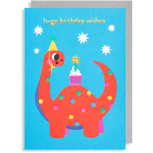 Party Dinosaur Birthday Wishes Card
