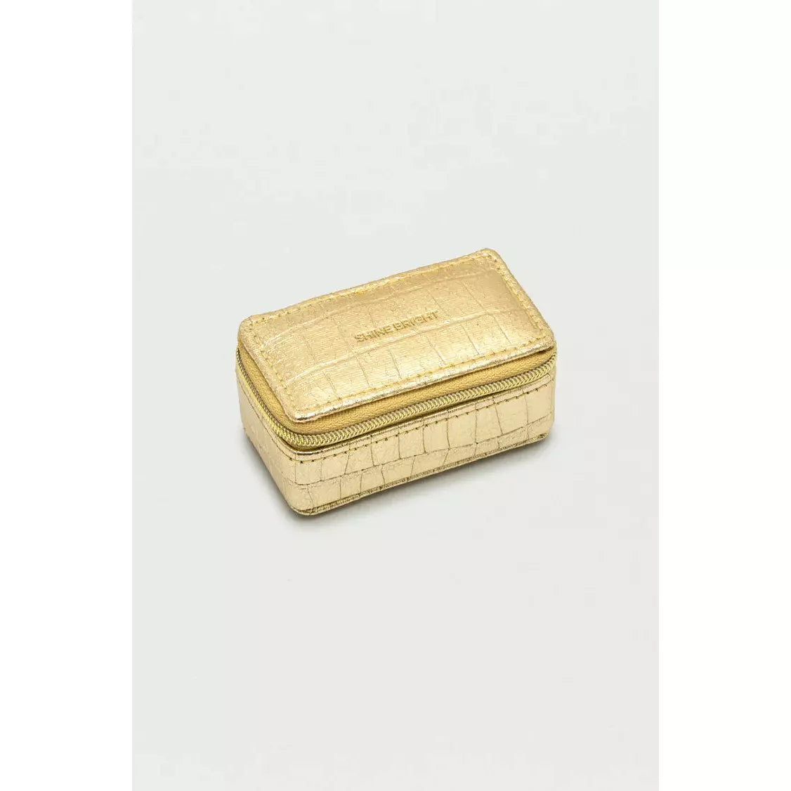 Mini Gold Crocodile Effect Shine Bright Jewellery Box