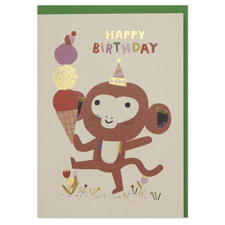 Happy Birthday Monkey Card