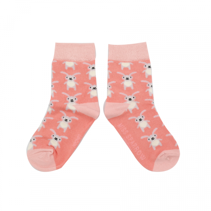 Rabbits Coral Bamboo Socks - Age 2-3 Years