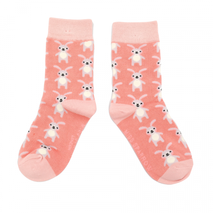 Rabbits Coral Bamboo Socks - Age 4-6 Years