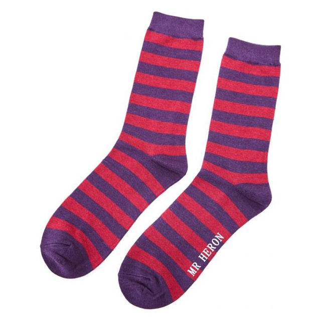 Purple Stripes Bamboo Socks
